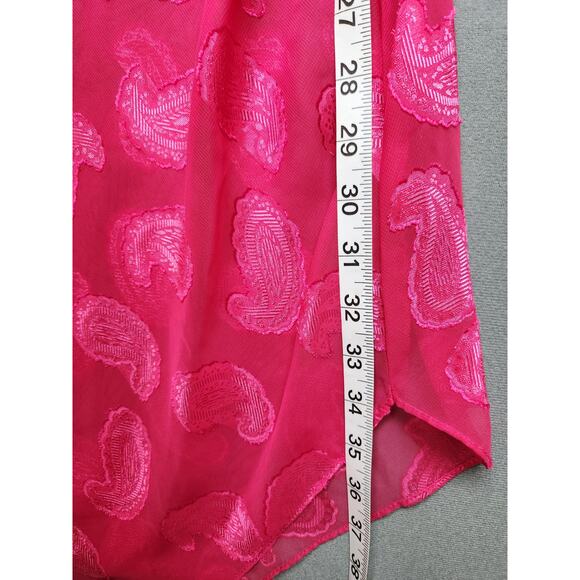 90s Vintage Inner Most Sheer Slip Lingerie Nightgown Size Large Fuschia - Picture 2 of 6